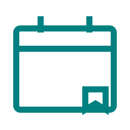 Icon of a calendar with a bookmark, representing scheduling a call.