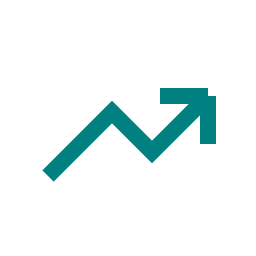 Icon of an upward trend line, representing improved business performance.