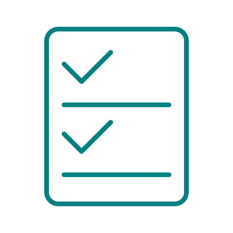 Icon of a checklist with completed checkmarks, representing a prioritized action plan.